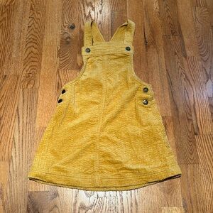Tahari 100% cotton yellow mustard corduroy overalls dress child size s (4-5)